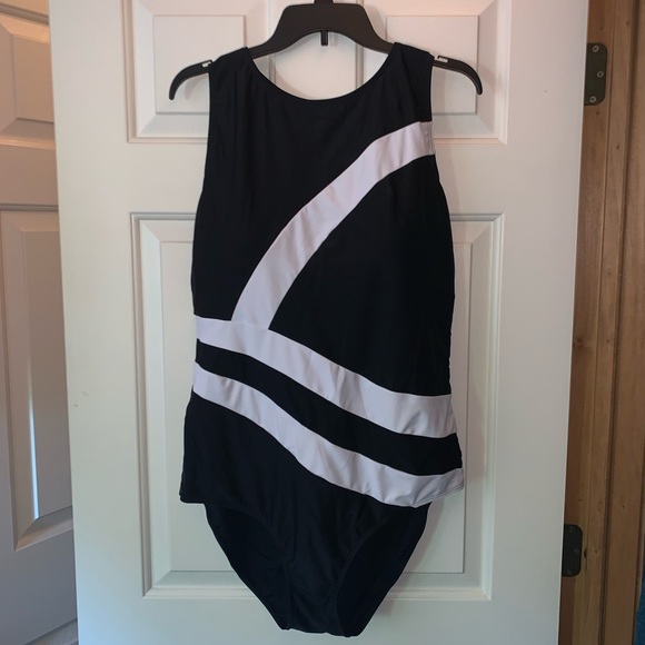 Other - XXXL Black/White High Neck One Piece Swimsuit